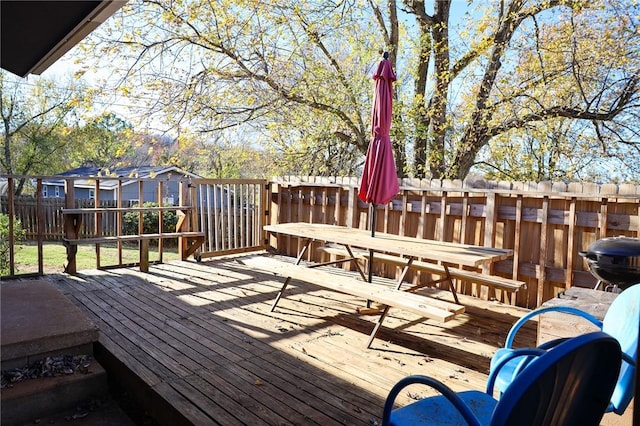 8446 Sagamore Loop, Harrison, AR 72601 - deck featuring outdoor dining space and a grill