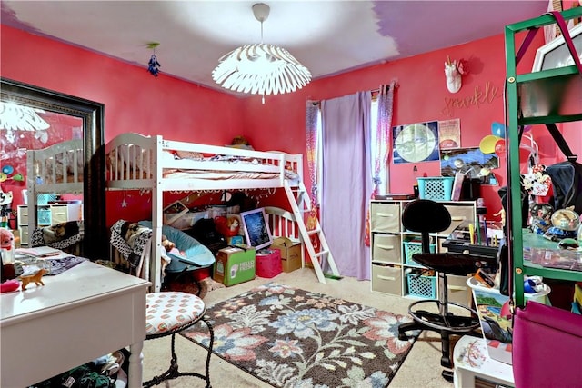 bedroom with carpet