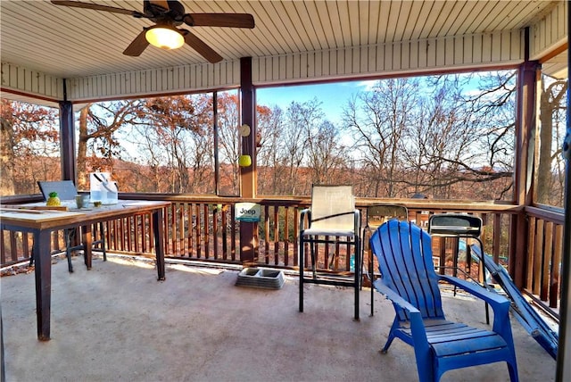 view of patio / terrace with ceiling fan