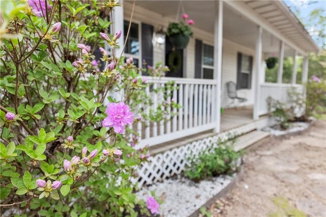 view of property exterior featuring a porch