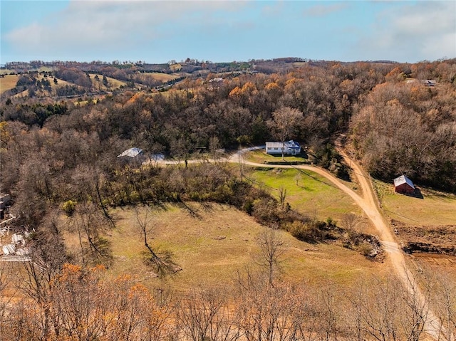 bird's eye view featuring a rural view