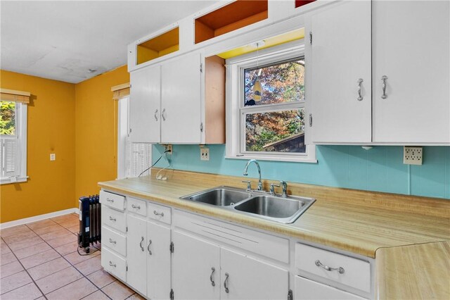 kitchen featuring white cabinetry and sink