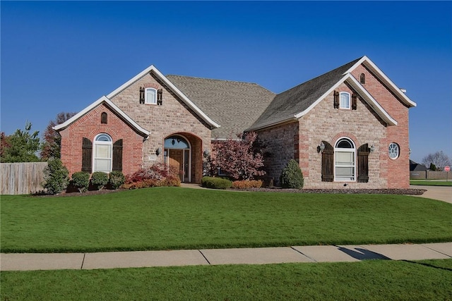 view of front of house featuring a front lawn