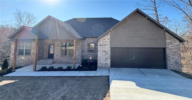 view of front of property featuring a garage