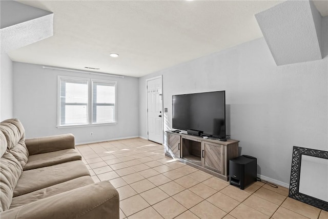 view of tiled living room