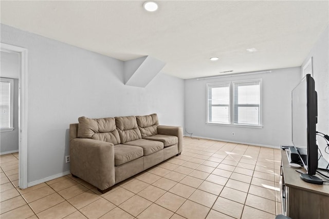 view of tiled living room