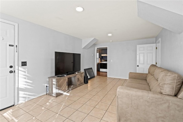 view of tiled living room