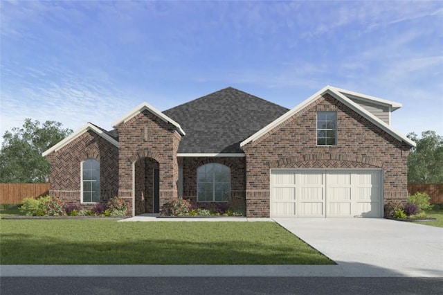 view of property featuring a front lawn