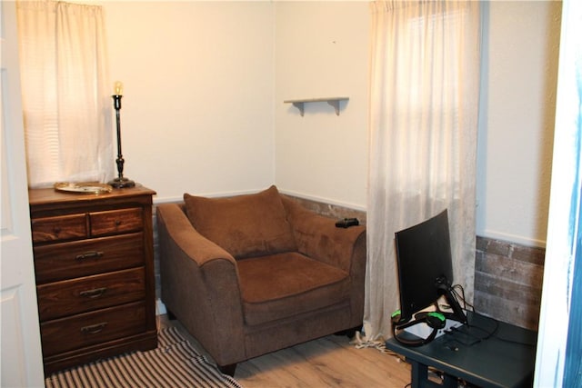 living area featuring light hardwood / wood-style floors