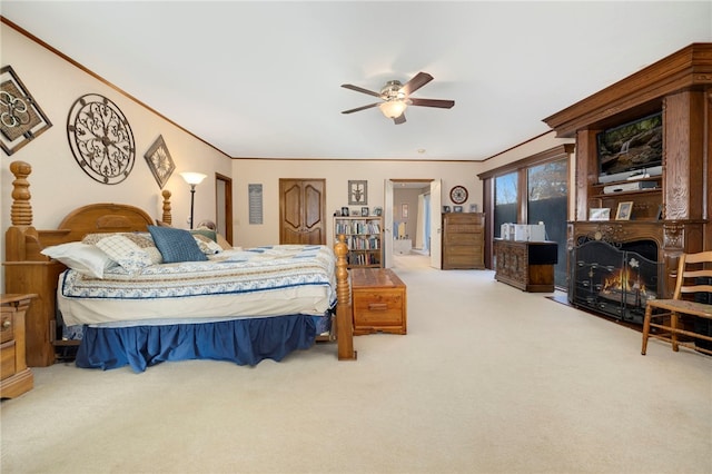 305 Irving St, Gravette, AR 72736 - carpeted bedroom featuring ceiling fan and crown molding