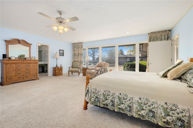 305 Irving St, Gravette, AR 72736 - carpeted bedroom featuring ceiling fan
