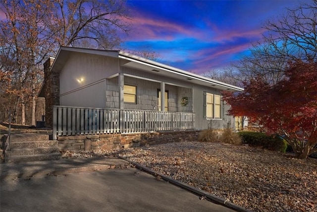 view of front of property with a porch