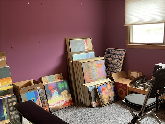 interior space featuring carpet flooring