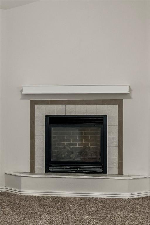 details featuring a fireplace