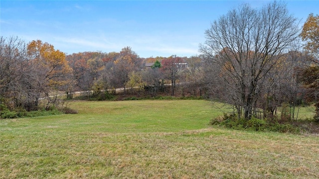 15262 Shipe Rd, Gravette, AR 72736 - view of grassy yard with a view of trees