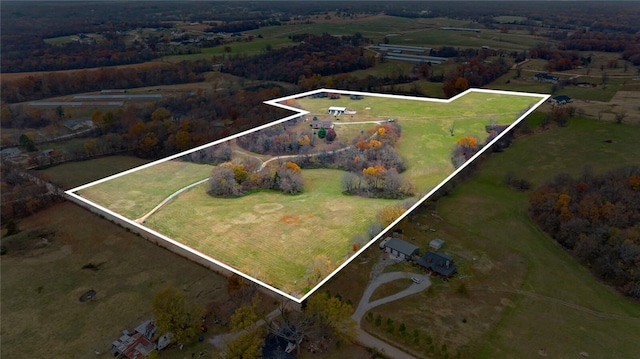 bird's eye view featuring a rural view