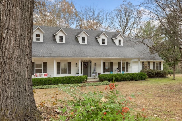 view of new england style home