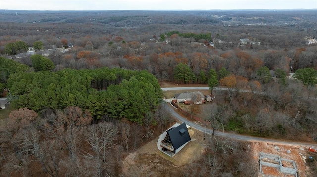 bird's eye view with a view of trees