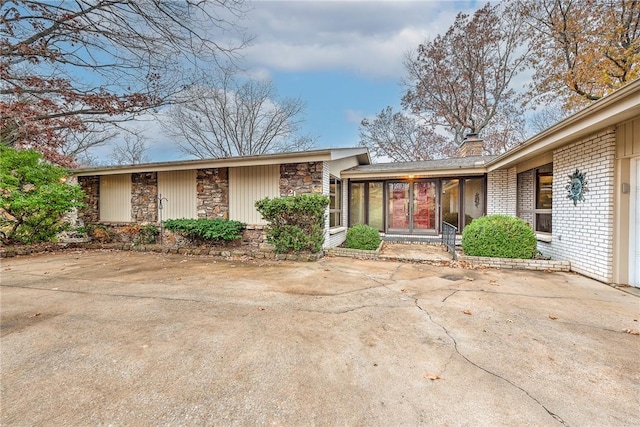 view of single story home