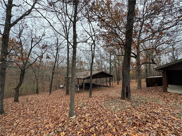 view of yard with a carport