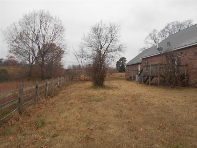 view of yard with a deck