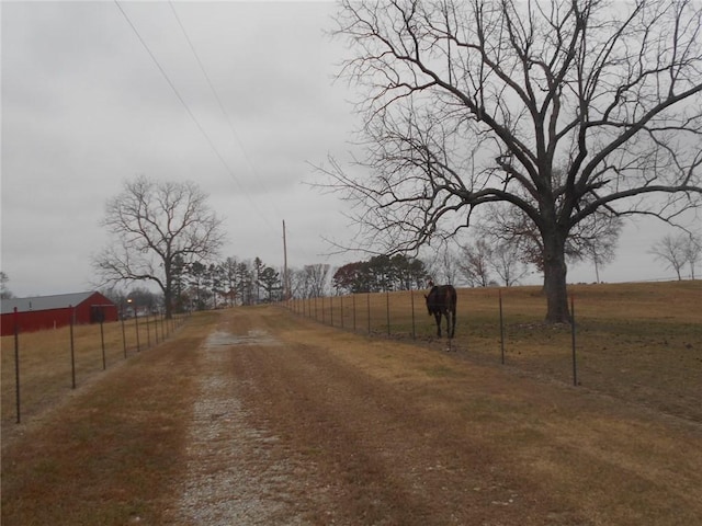 view of street featuring a rural view