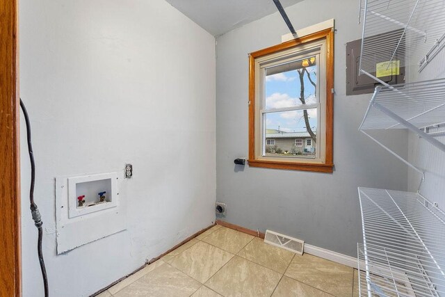 103 Spring St, Cassville, MO 65625 - laundry area featuring washer hookup, hookup for an electric dryer, and light tile patterned floors