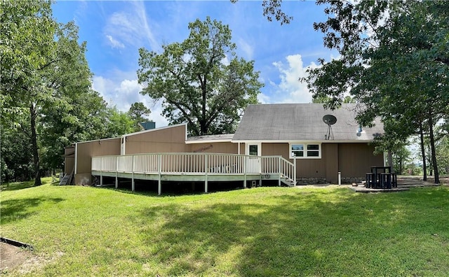 426 Van Buren, Eureka Springs, AR 72632 - back of house featuring a yard and a wooden deck