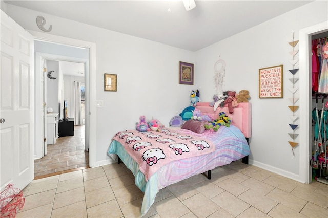 view of tiled bedroom