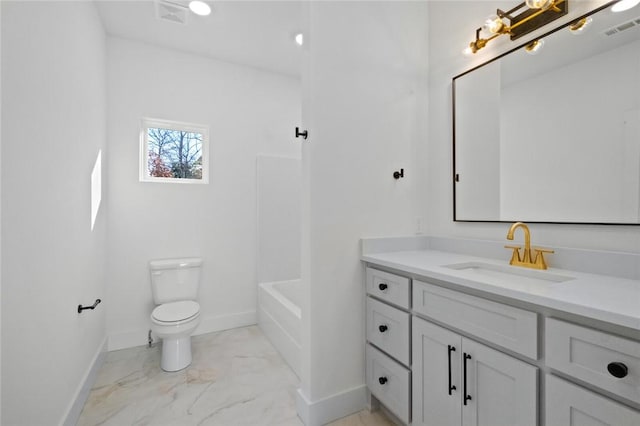 8893 Williams Rd, Rogers, AR 72756 - full bath with vanity, marble finish floors, and washtub / shower combination