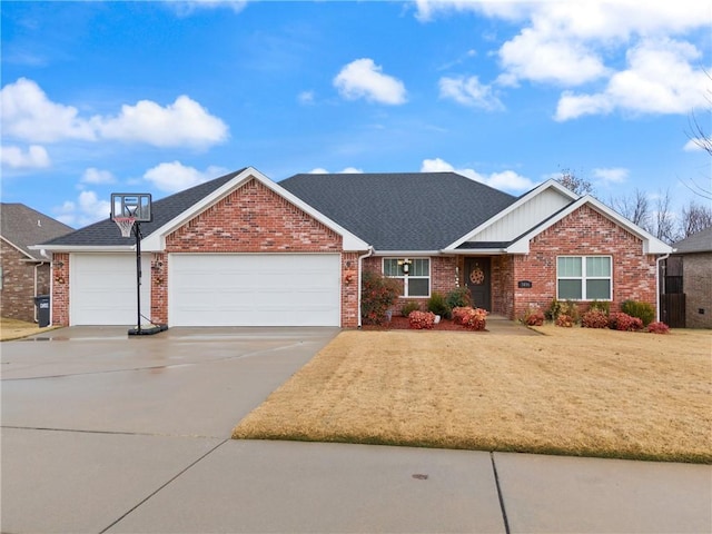 view of front of house with a garage