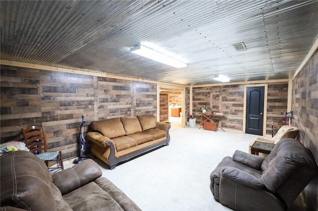 living room featuring concrete flooring