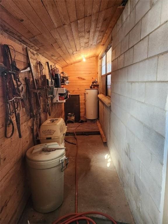 interior space featuring gas water heater