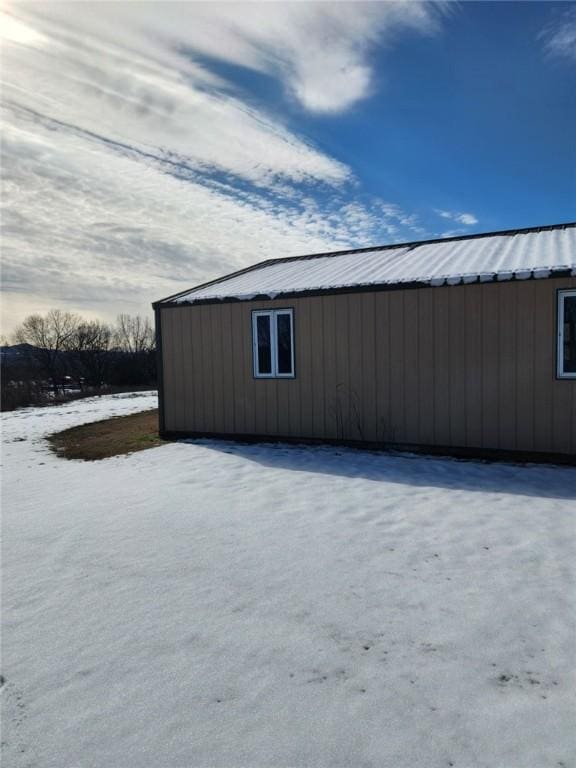 view of snow covered structure