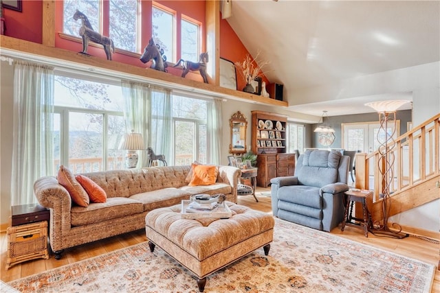 interior space featuring lofted ceiling