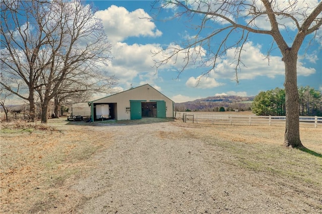 exterior space featuring a rural view