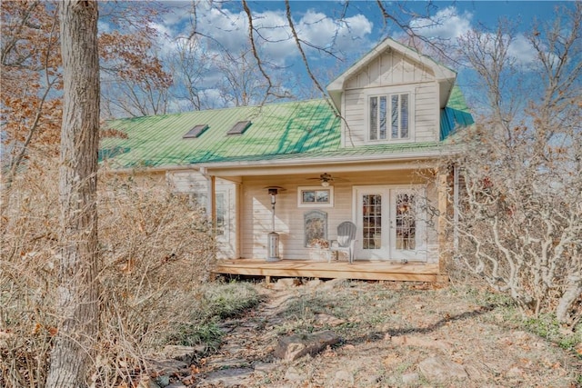 exterior space featuring french doors