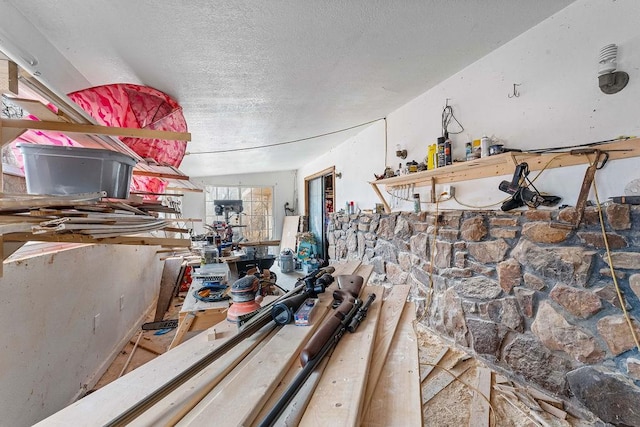 kitchen featuring a textured ceiling