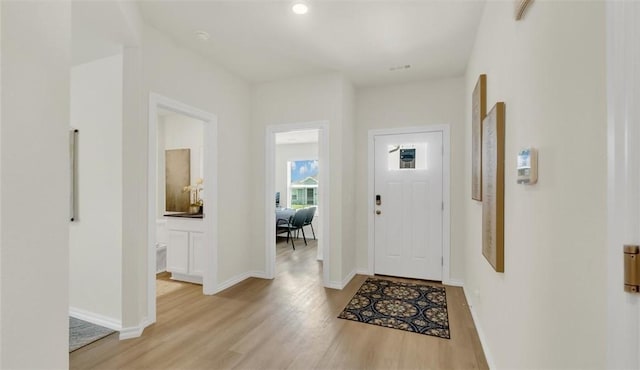 foyer entrance featuring light hardwood / wood-style floors