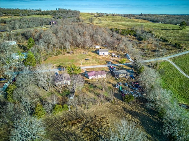 aerial view with a rural view