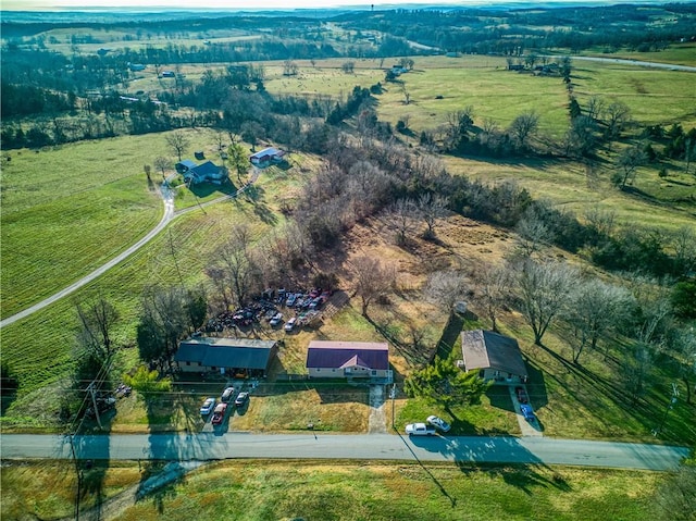 bird's eye view with a rural view