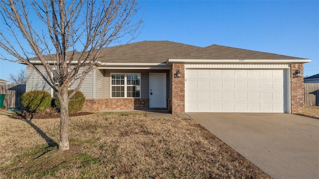 single story home featuring a garage