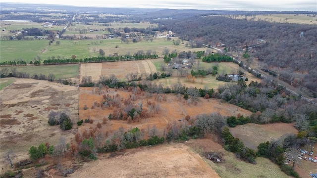 drone / aerial view with a rural view