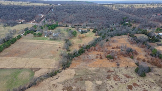 aerial view with a rural view