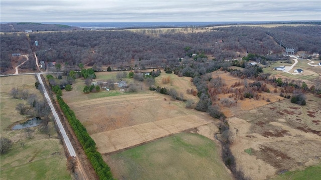 bird's eye view with a rural view