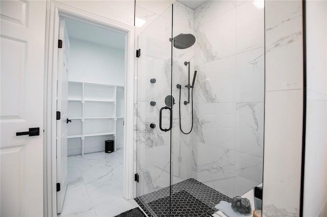 bathroom featuring walk in shower