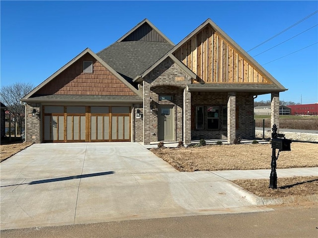 craftsman-style home with a garage