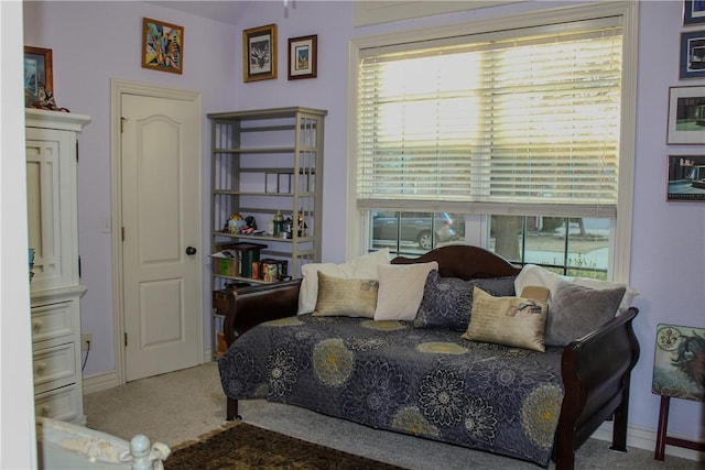 bedroom with carpet and multiple windows