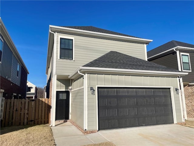 view of front of house with a garage