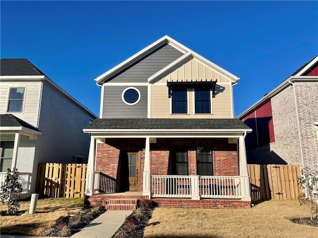 view of front of home featuring covered porch